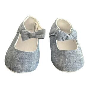Baby Janie And Jack Chambray Soft Sole Shoes Size 0-3 months